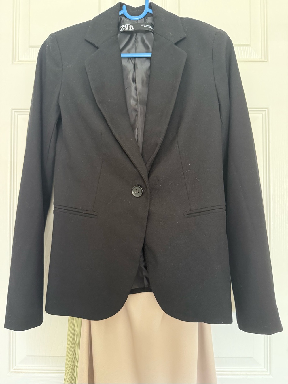 Zara Black Single-Button Tailored Blazer